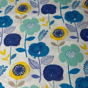 Waverly Inspirations Fabric 3 Yards 45" Floral Blue Teal Cotton Screen Print